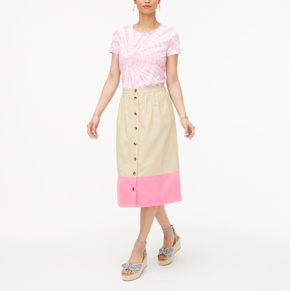J.CREW Color Block Midi Skirt